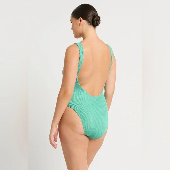 Bond eye Mara Low Back One Piece swimsuit, LAGOON LUREX, $180 - Picture 5 of 16